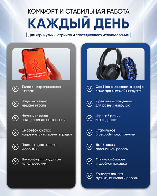 Наушники ArtTech Pulse Max ANC + кулер ArtTech CoolMax 01 черный